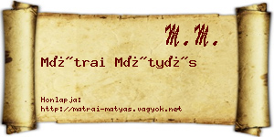Mátrai Mátyás névjegykártya